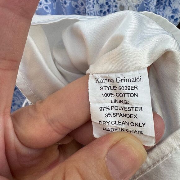 Karina Grimaldi Women's Irma Eyelet Midi Dress in Blue Size Small - Picture 10 of 10